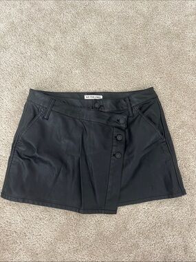 We The Free Black Faux Leather Skort